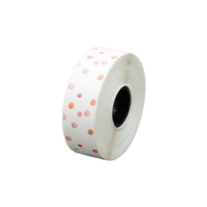 Fita para Rotuladora Pantum PP-110 Branca/Bolinha Rosa (15mm x 9m)